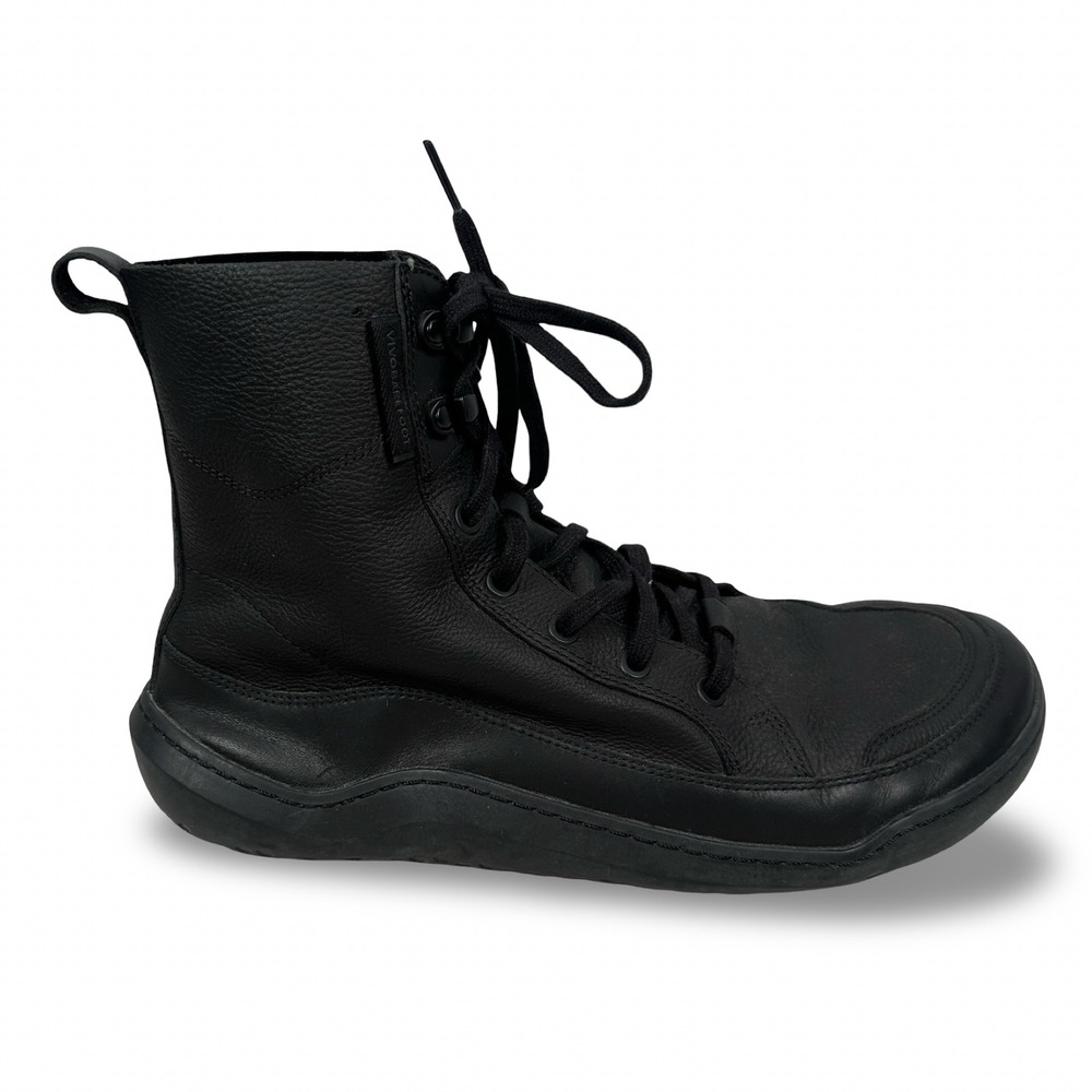 Vivobarefoot Gobi Hi Black Leather Barefoot Boots Womens EUR 43 203431-01